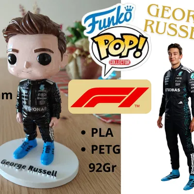 George Russell FUNKO POP! (F1) – Figure đua xe để tự sơn & dán sticker