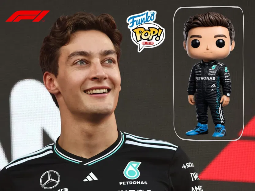 George Russell FUNKO POP! (F1) – Figure đua xe để tự sơn & dán sticker - Image 2