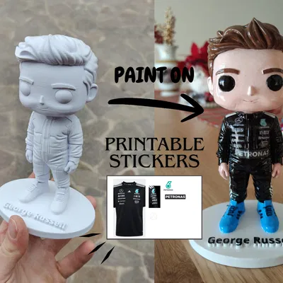 George Russell FUNKO POP! (F1) – Figure đua xe để tự sơn & dán sticker