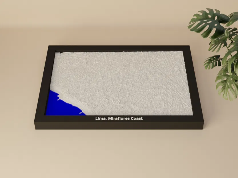 Lima, Miraflores Coast, Peru - Bản thu nhỏ 3D địa hình - Image 1