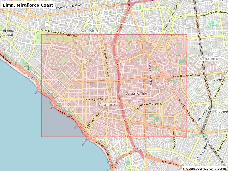 Lima, Miraflores Coast, Peru - Bản thu nhỏ 3D địa hình - Image 8