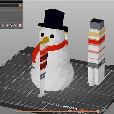 Snowman Low Poly – Người tuyết low poly trang trí Giáng Sinh