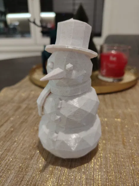 Snowman Low Poly – Người tuyết low poly trang trí Giáng Sinh - Image 3