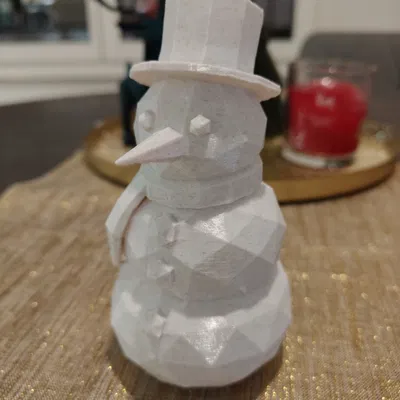 Snowman Low Poly – Người tuyết low poly trang trí Giáng Sinh