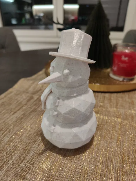 Snowman Low Poly – Người tuyết low poly trang trí Giáng Sinh - Image 4