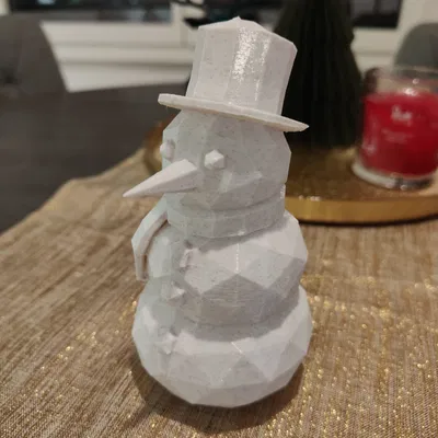 Snowman Low Poly – Người tuyết low poly trang trí Giáng Sinh