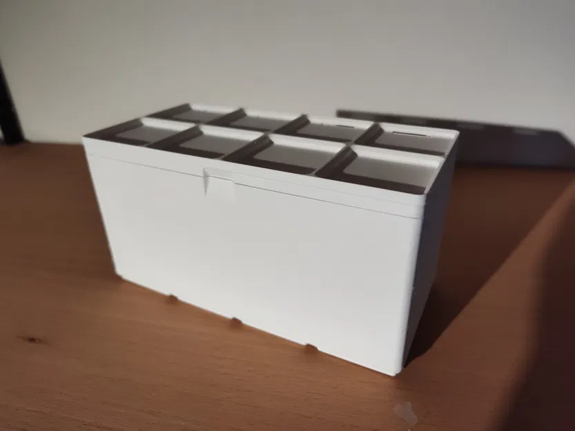 Hộp Gridfinity nắp 4x2 cao 12u (magnetic, filament hinge) - Image 2