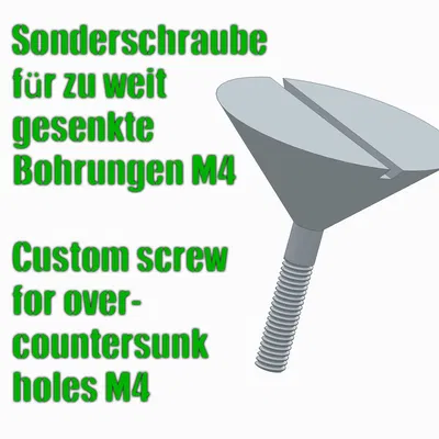 Sonderschraube cho lỗ khoan vát quá sâu - M4 / Custom screw cho lỗ over-countersunk - M4