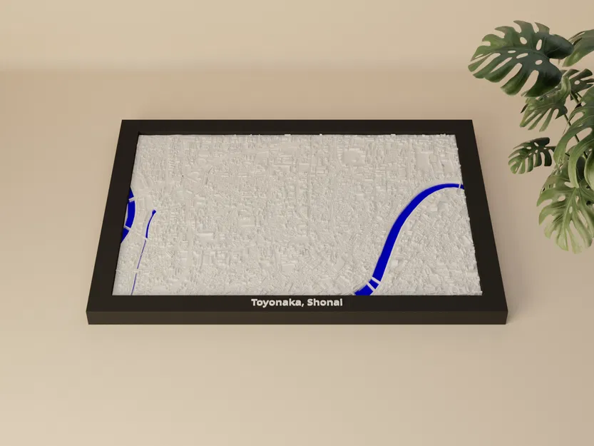 Toyonaka, Shonai, Nhật Bản - Mô hình Địa hình 3D Thu nhỏ - Image 1