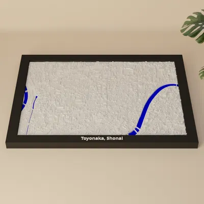 Toyonaka, Shonai, Nhật Bản - Mô hình Địa hình 3D Thu nhỏ