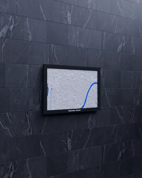 Toyonaka, Shonai, Nhật Bản - Mô hình Địa hình 3D Thu nhỏ - Image 3