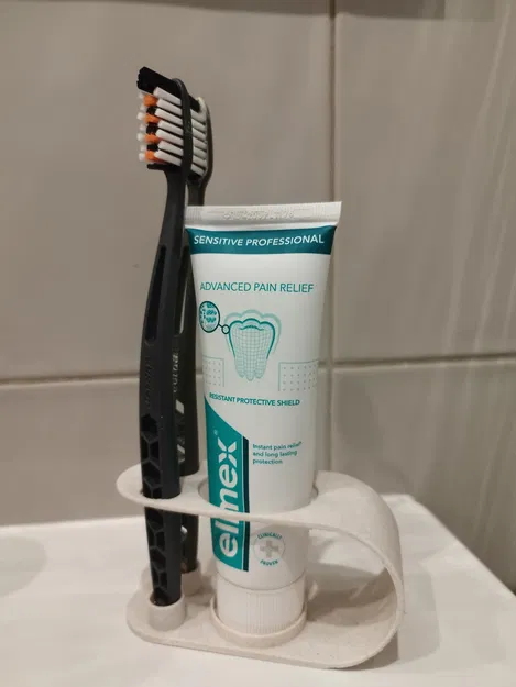 Giá đỡ kem đánh răng và bàn chải (in 3D) tối giản - Image 1