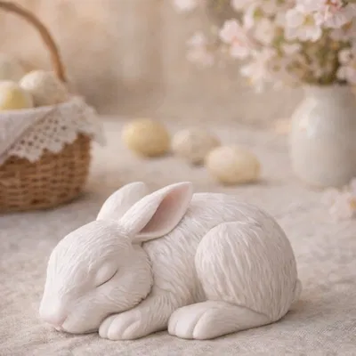 Thỏ Phục Sinh Ngủ Say – Trang Trí Mùa Xuân Ấm Áp In 3D