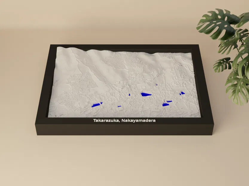 Takarazuka, Nakayamadera (Nhật Bản) - Bản thu nhỏ 3D địa hình - Image 1
