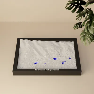 Takarazuka, Nakayamadera (Nhật Bản) - Bản thu nhỏ 3D địa hình