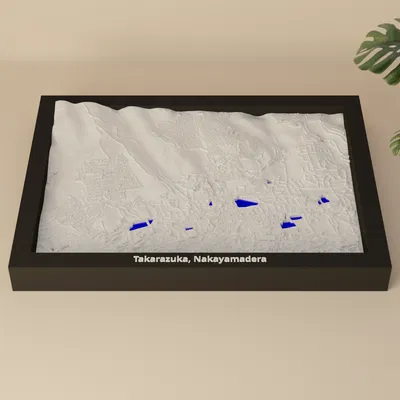 Takarazuka, Nakayamadera (Nhật Bản) - Bản thu nhỏ 3D địa hình