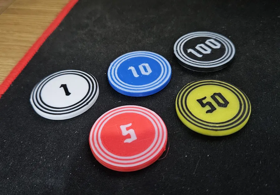 Chip poker tham số và khay đựng (Parametric poker chips and holder) - Image 1