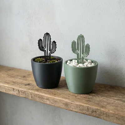 Cọc Cắm Xương Rồng Hiện Đại - Decor Cây Tối Giản