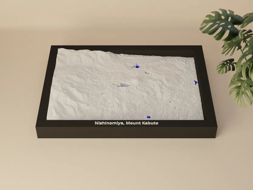Nishinomiya, Mount Kabuto, Japan - 3D Miniature | Mô hình địa hình thu nhỏ 3D - Image 1