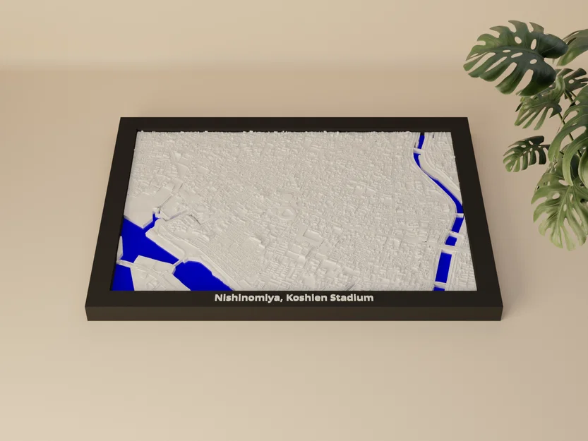 Nishinomiya, Koshien Stadium, Nhật Bản - Mô hình thu nhỏ 3D - Image 1