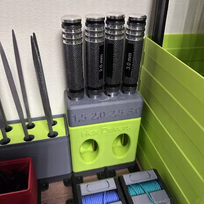 Phần mở rộng cho Gridfinity 2x1 hex driver stand