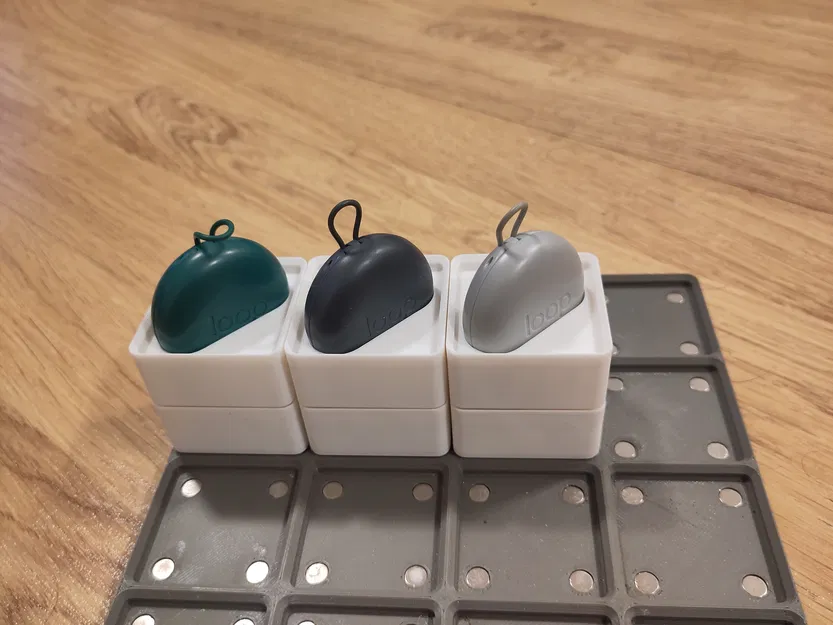 Giá đỡ Loop earplugs Gridfinity (kèm ngăn ẩn & hỗ trợ nam châm) - Image 1