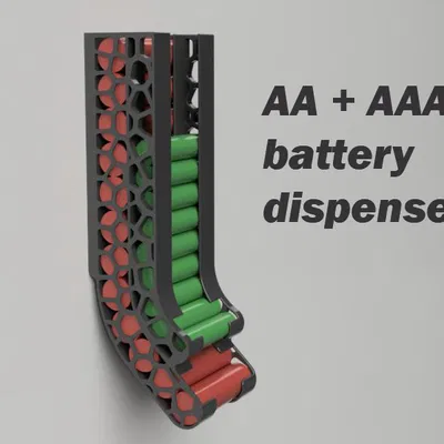 Khay treo tường nhả pin AA + AAA (Battery holder/dispenser)