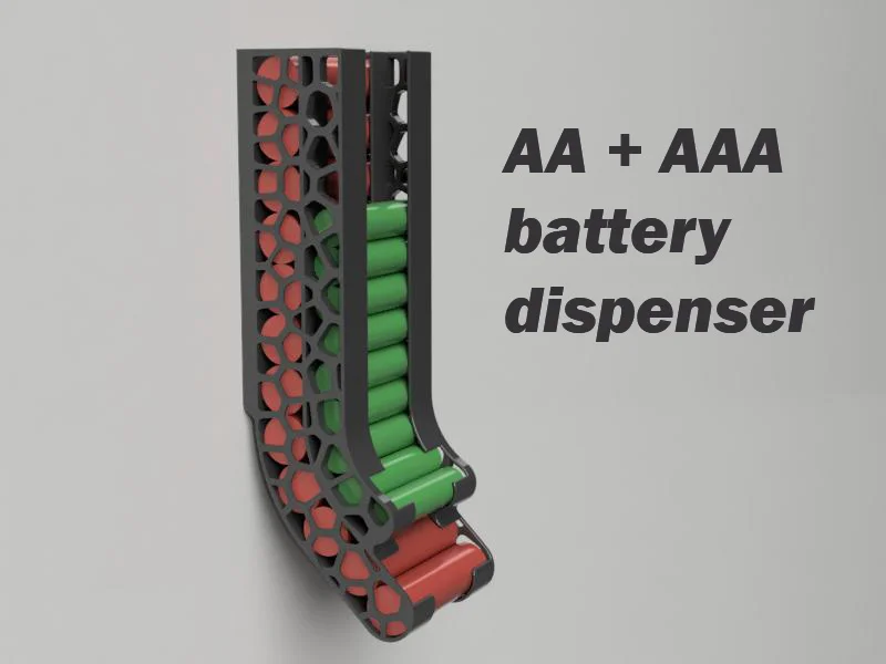 Khay treo tường nhả pin AA + AAA (Battery holder/dispenser)