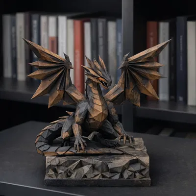 Tượng Rồng Hình Học (Low Poly)