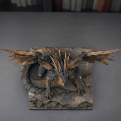 Tượng Rồng Hình Học (Low Poly)