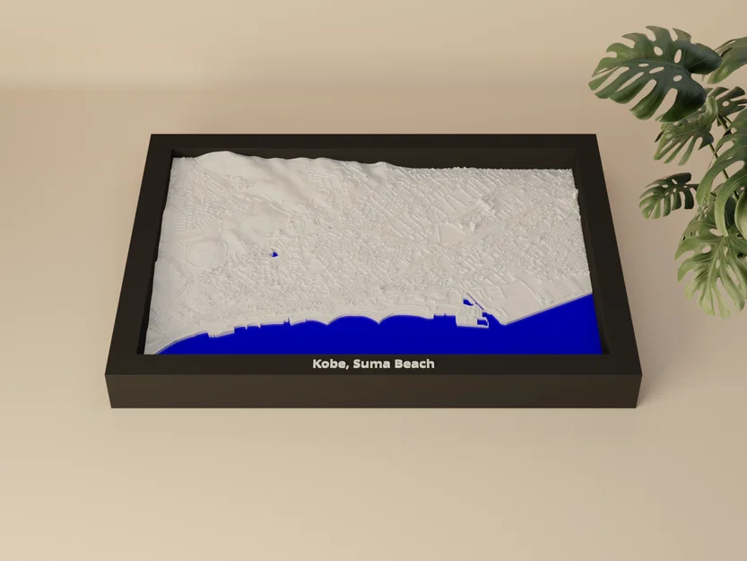 Kobe, Suma Beach, Nhật Bản - Bản thu nhỏ 3D địa hình - Image 2