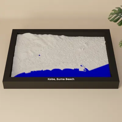 Kobe, Suma Beach, Nhật Bản - Bản thu nhỏ 3D địa hình