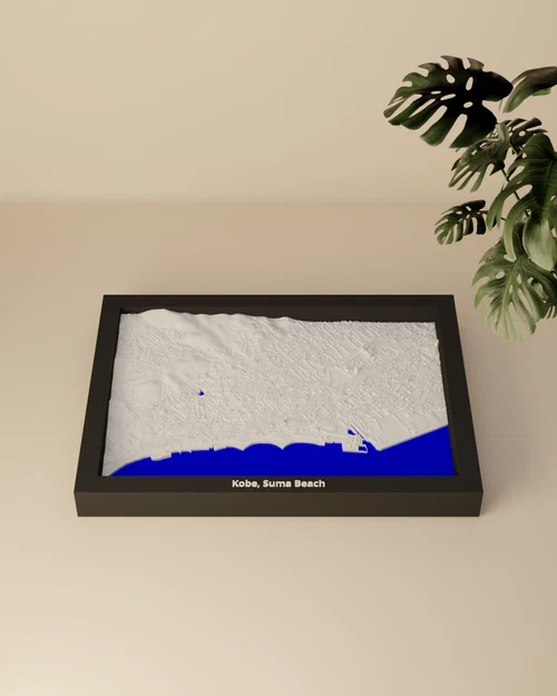 Kobe, Suma Beach, Nhật Bản - Bản thu nhỏ 3D địa hình - Image 3