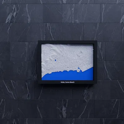 Kobe, Suma Beach, Nhật Bản - Bản thu nhỏ 3D địa hình