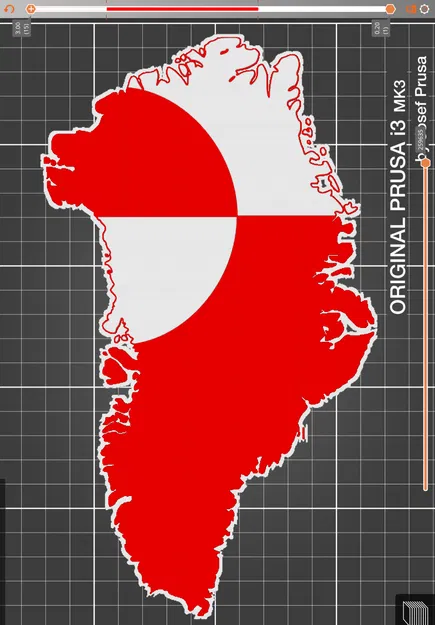 Bản đồ Greenland kèm lá cờ (plaque) - Image 1