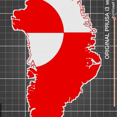 Bản đồ Greenland kèm lá cờ (plaque)