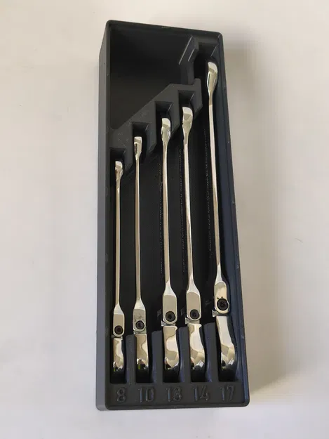 Khay Gridfinity cho bộ cờ lê khớp gập Parkside (articulated spanner set) - Image 1