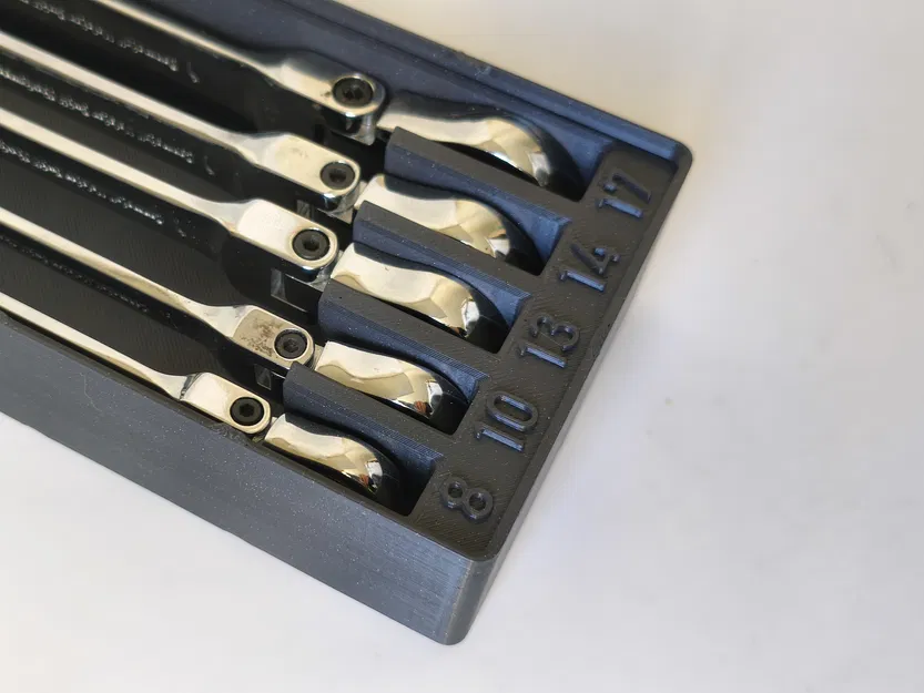 Khay Gridfinity cho bộ cờ lê khớp gập Parkside (articulated spanner set) - Image 2