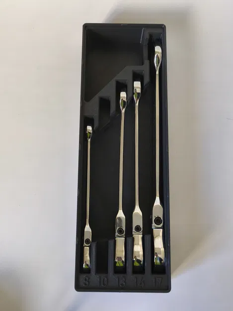 Khay Gridfinity cho bộ cờ lê khớp gập Parkside (articulated spanner set) - Image 8