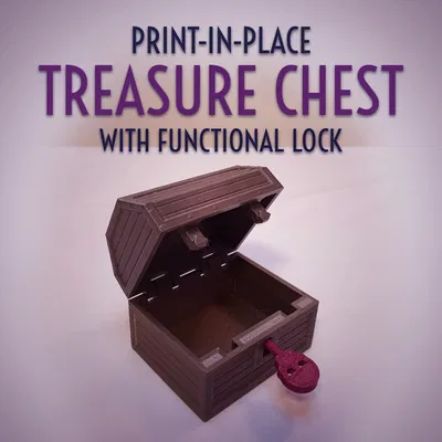 Rương Kho Báu Print-in-Place Có Khóa Hoạt Động (Kèm Chìa)