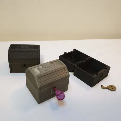 Rương Kho Báu Print-in-Place Có Khóa Hoạt Động (Kèm Chìa)