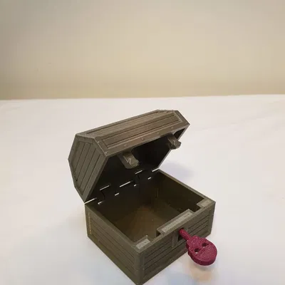 Rương Kho Báu Print-in-Place Có Khóa Hoạt Động (Kèm Chìa)