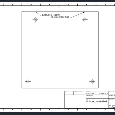 [IL.00] Heatbed K1 Max cho buildplate Voron 310×310