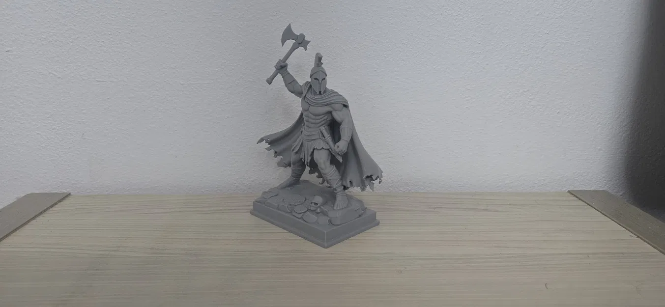 Tượng Chiến Binh Sparta Cầm Rìu Chiến - Mô Hình 3D In - Image 1