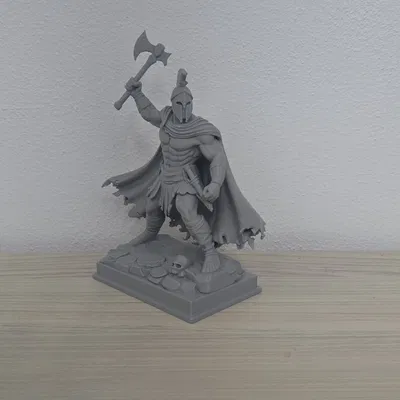 Tượng Chiến Binh Sparta Cầm Rìu Chiến - Mô Hình 3D In