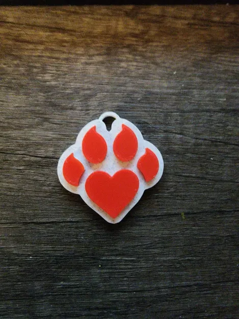 Charm trái tim dấu chân mèo (Cat Paw Heart charm) - Image 1