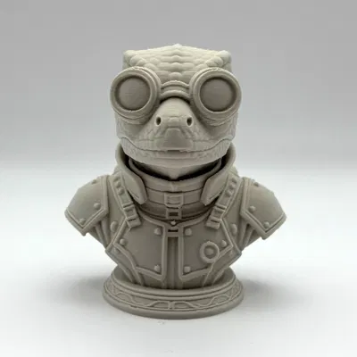 Tượng Bán Thân Thằn Lằn Steampunk (Steampunk Lizard Bust)