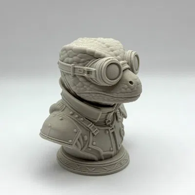 Tượng Bán Thân Thằn Lằn Steampunk (Steampunk Lizard Bust)