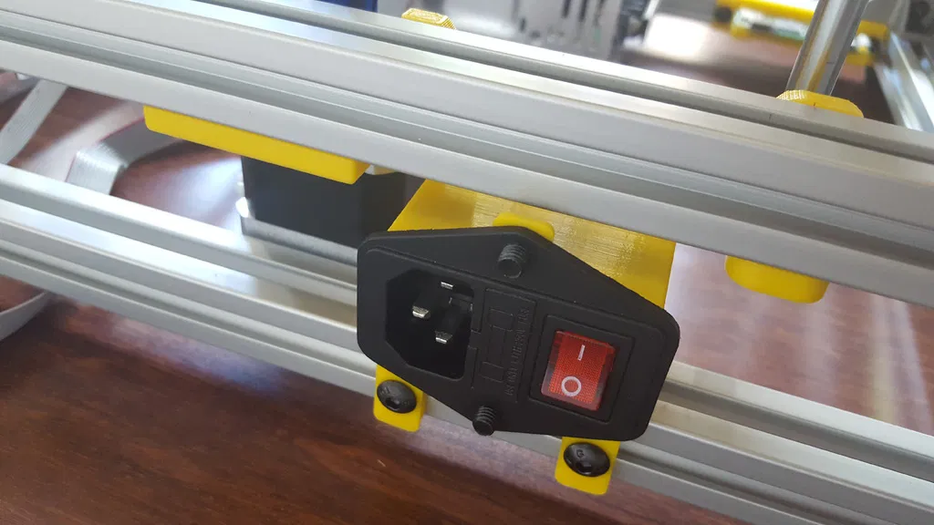 Ngàm gắn IEC C14 cho nhôm định hình 2020 kèm tấm chắn an toàn - Image 1