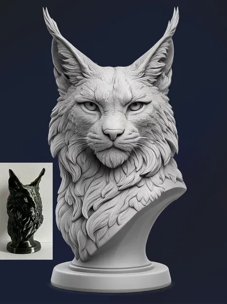 Tượng Bán Thân Linh Miêu (Lynx Bust) - Image 1
